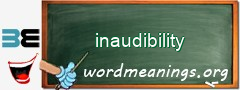 WordMeaning blackboard for inaudibility